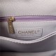 MINI FLAP BAG WITH TOP HANDLE Grained Calfskin & Gold Metal Lilac A