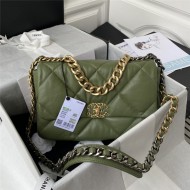 Large Chanel 19 Flap Bag Goatskin/Lambskin Green High