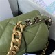 Large Chanel 19 Flap Bag Goatskin/Lambskin Green High