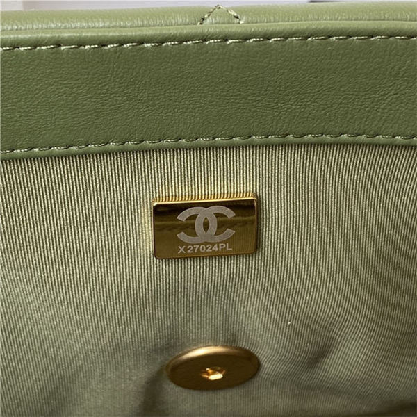 Large Chanel 19 Flap Bag Goatskin/Lambskin Green High