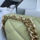 Large Chanel 19 Flap Bag Goatskin/Lambskin Yellow Green High