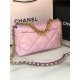 Large Chanel 19 Flap Bag Goatskin/Lambskin Pink High