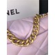 Large Chanel 19 Flap Bag Goatskin/Lambskin Pink High