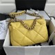 Large Chanel 19 Flap Bag Goatskin/Lambskin Yellow High