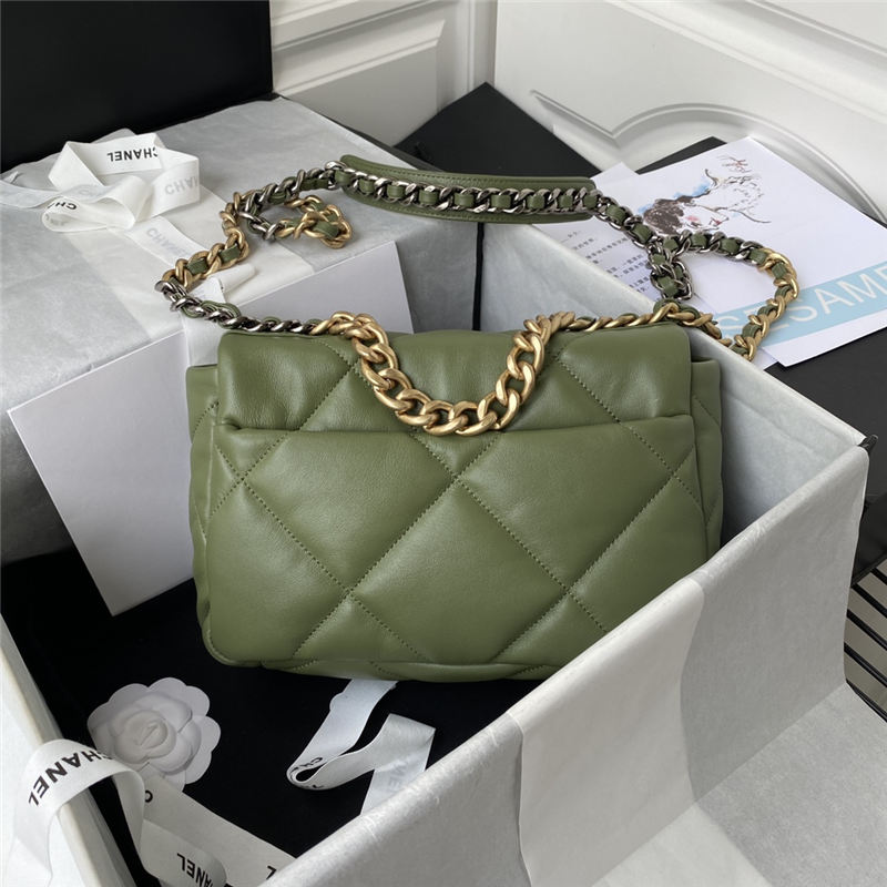 Chanel 19 Flap Bag Goatskin/Lambskin Green High