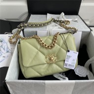 Chanel 19 Flap Bag Goatskin/Lambskin Yellow Green High