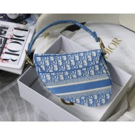 SADDLE BAG Dior Oblique Embroidery Blue High