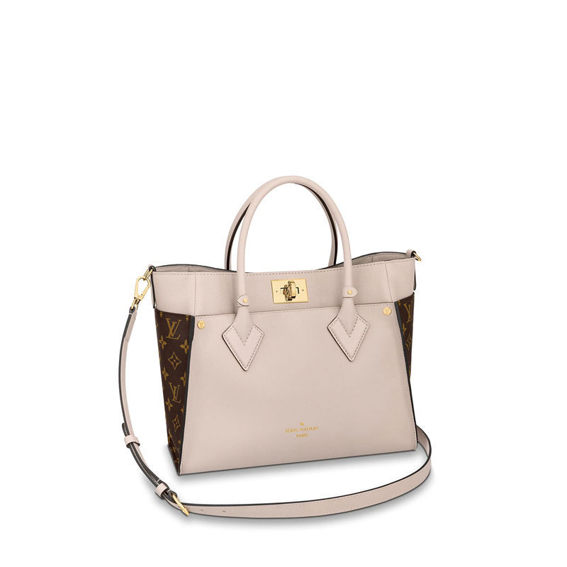 Louis Vuitton ON MY SIDE MM Twist calfskin and Monogram coated canvas M58485 Greige High