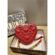 DiorAMOUR Dior CARO HEART POUCH WITH CHAIN Cannage Calfskin with Heart Motif Red High