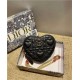 DiorAMOUR Dior CARO HEART POUCH WITH CHAIN Cannage Calfskin with Heart Motif Black High