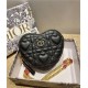 DiorAMOUR Dior CARO HEART POUCH WITH CHAIN Cannage Calfskin with Heart Motif Black High