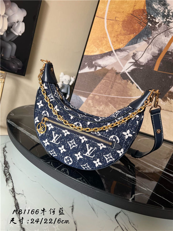 Louis Vuitton LOOP Handbag Denim Blue M81166 High