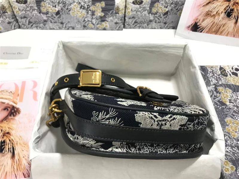 MEDIUM Dior BOBBY BAG Embroidery Black High