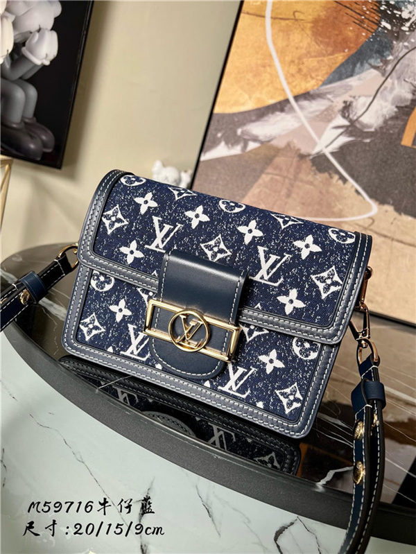 Louis Vuitton Mini Dauphine Bag Denim Blue M59716 High