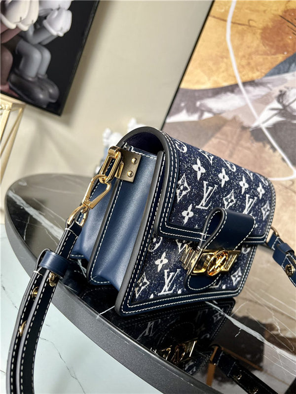 Louis Vuitton Mini Dauphine Bag Denim Blue M59716 High