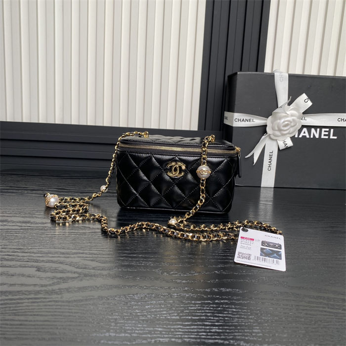 Chanel Vanity with Chain AP4283 Lambskin Black High