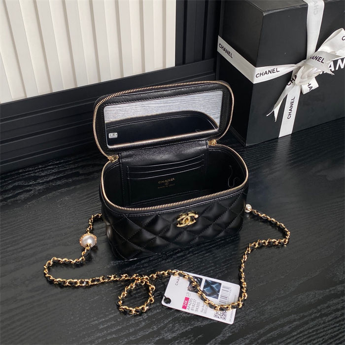 Chanel Vanity with Chain AP4283 Lambskin Black High