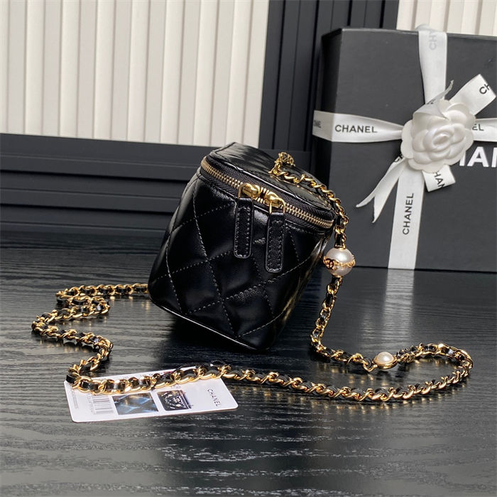 Chanel Vanity with Chain AP4283 Lambskin Black High