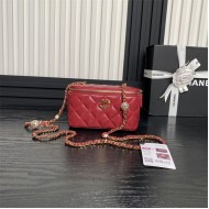 Chanel Vanity with Chain AP4283 Lambskin Red High