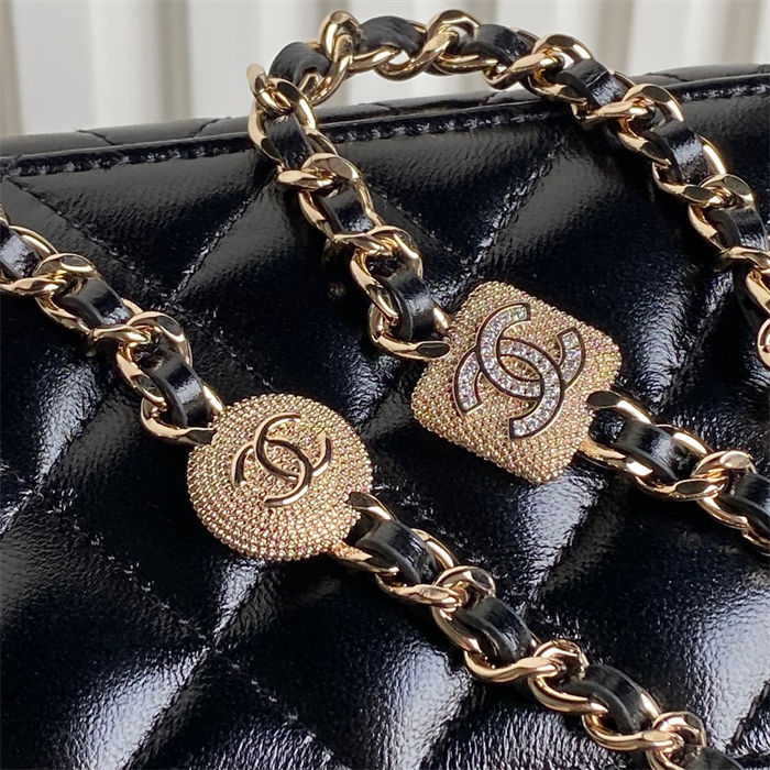 Chanel Vanity with Chain AP4301 Lambskin Black High