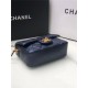 MINI FLAP BAG Iridescent Grained Calfskin & Gold-Tone Metal AS2855 Dark Navy A