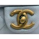 MINI FLAP BAG Iridescent Grained Calfskin & Gold-Tone Metal AS2855 Light Blue A