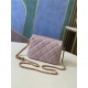 MINI FLAP BAG Iridescent Grained Calfskin & Gold-Tone Metal AS2855 Pink A