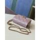 MINI FLAP BAG Iridescent Grained Calfskin & Gold-Tone Metal AS2855 Pink A