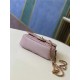 MINI FLAP BAG Iridescent Grained Calfskin & Gold-Tone Metal AS2855 Pink A