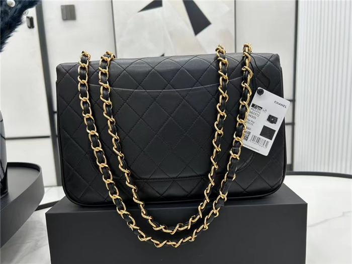 Chanel Large Classic Flap Bag AS1101 Lambskin Gold-Metal Black High