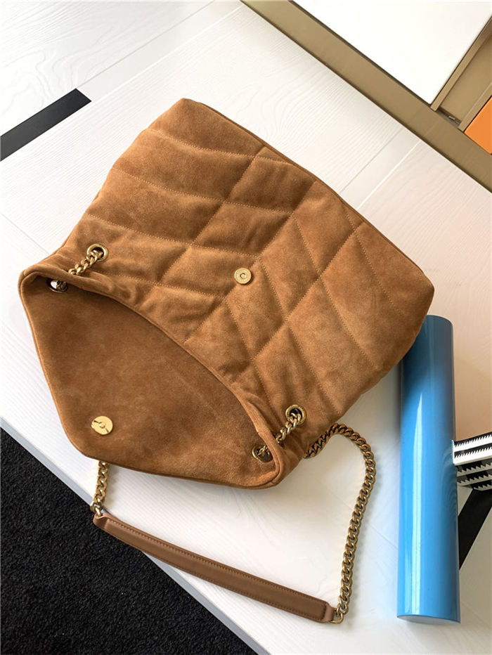 LOULOU PUFFER MEDIUM BAG IN QUILTED Suede High