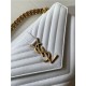 COLLEGE MEDIUM CHAIN BAG IN QUILTED LEATHER White-Gold High