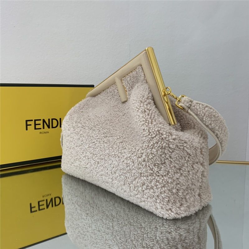 Fendi FIRST MEDIUM sheepskin bag Pink High