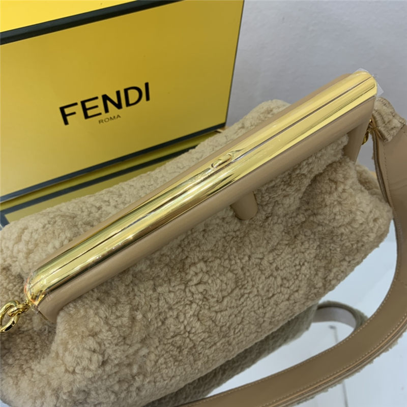 Fendi FIRST MEDIUM sheepskin bag Beige High