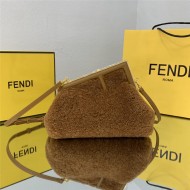 Fendi FIRST SMALL sheepskin bag Brown High