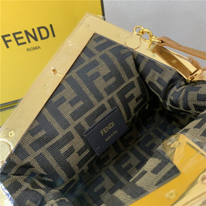 Fendi FIRST SMALL sheepskin bag Brown High