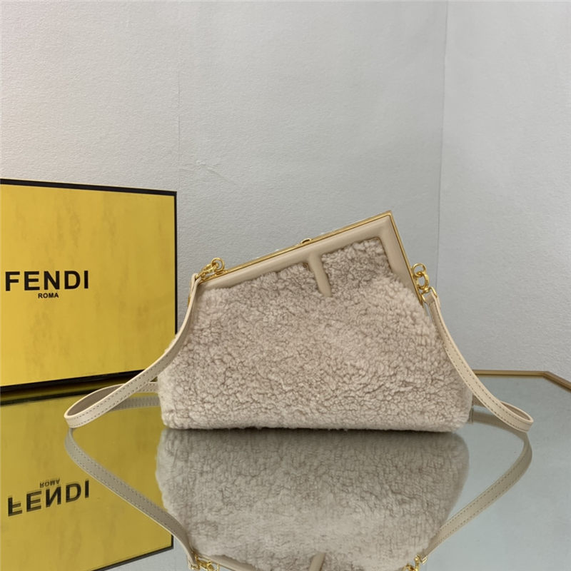 Fendi FIRST SMALL sheepskin bag Pink High