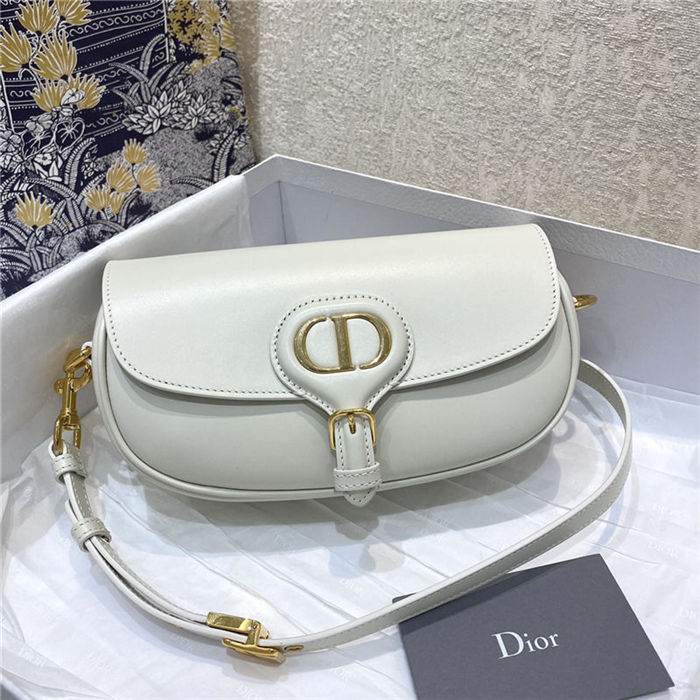 Dior BOBBY EAST-WEST BAG Box Calfskin White High