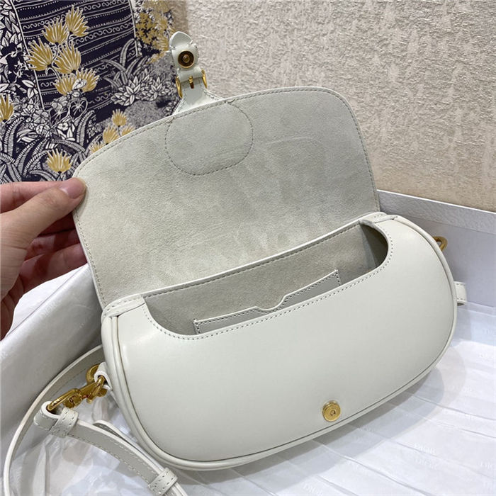 Dior BOBBY EAST-WEST BAG Box Calfskin White High