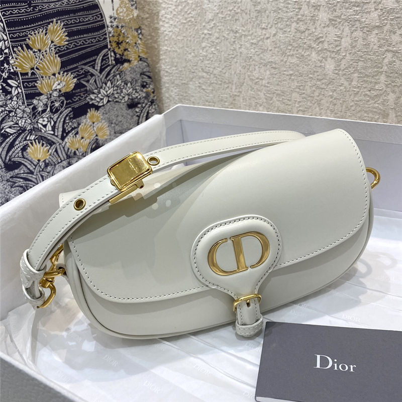 Dior BOBBY EAST-WEST BAG Box Calfskin White High