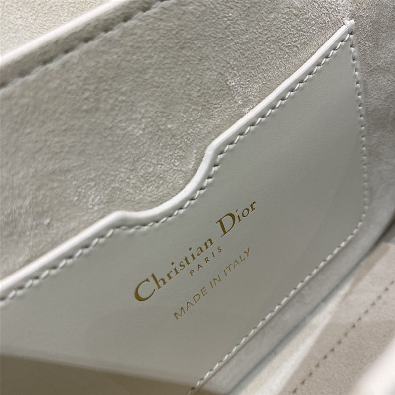 Dior BOBBY EAST-WEST BAG Box Calfskin White High