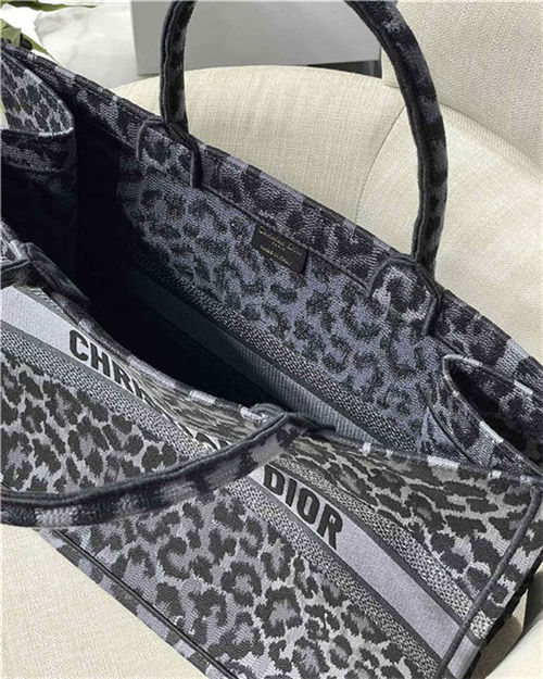 LARGE Dior BOOK TOTE Multicolor Mizza Embroidery Grey High