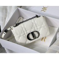 SMALL Dior CARO BAG Quilted Macrocannage Calfskin White High