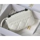 SMALL Dior CARO BAG Quilted Macrocannage Calfskin White High