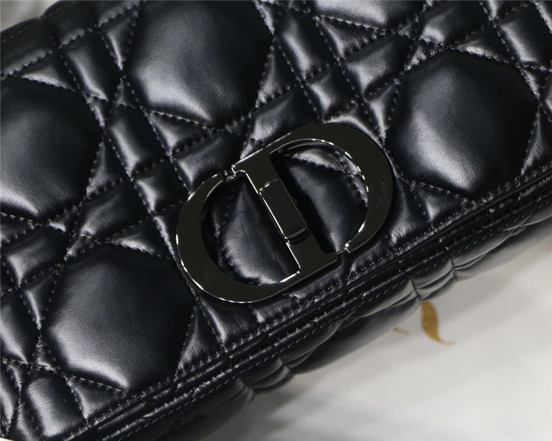 MEDIUM Dior CARO BAG Quilted Macrocannage Calfskin Black High