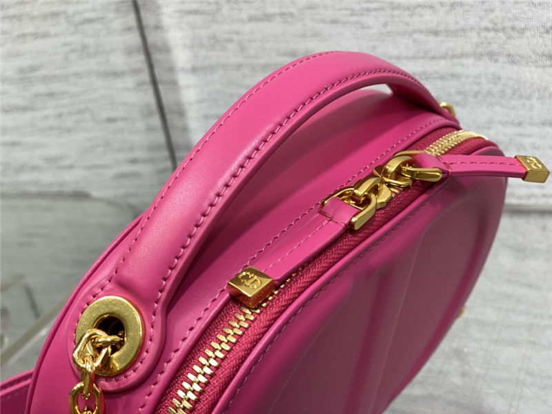 CD SIGNATURE OVAL CAMERA BAG Calfskin with Embossed CD Signature Fuchsia High