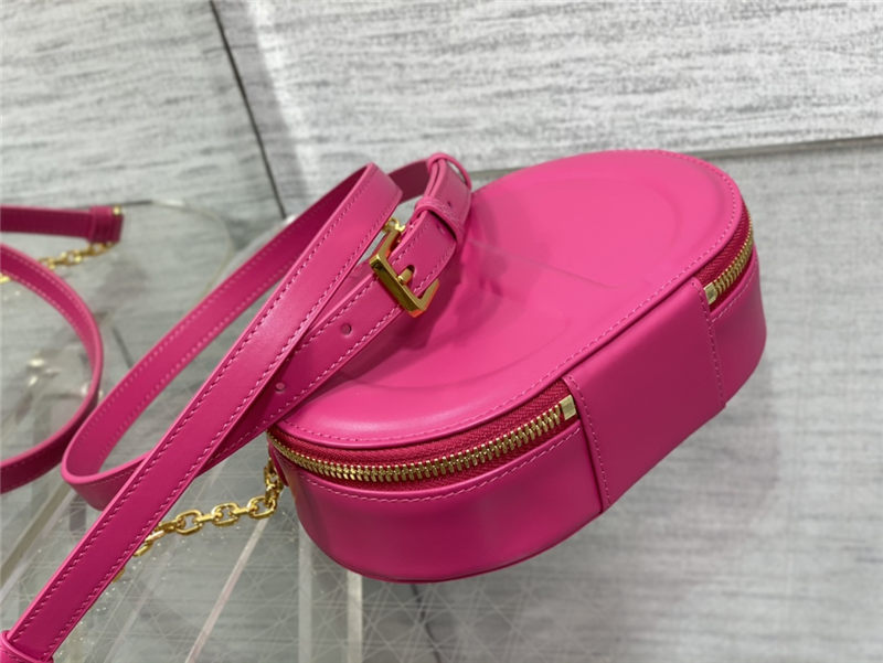 CD SIGNATURE OVAL CAMERA BAG Calfskin with Embossed CD Signature Fuchsia High