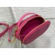 CD SIGNATURE OVAL CAMERA BAG Calfskin with Embossed CD Signature Fuchsia High