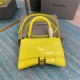 WOMEN'S HOURGLASS SMALL TOP HANDLE BAG Crocodile Yellow High