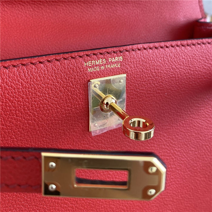 Hermes Kelly Danse 22cm Evercolor WAX Red Gold Metal High